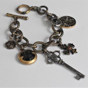 Lucky Brand Faux Antique Charm Toggle Bracelet